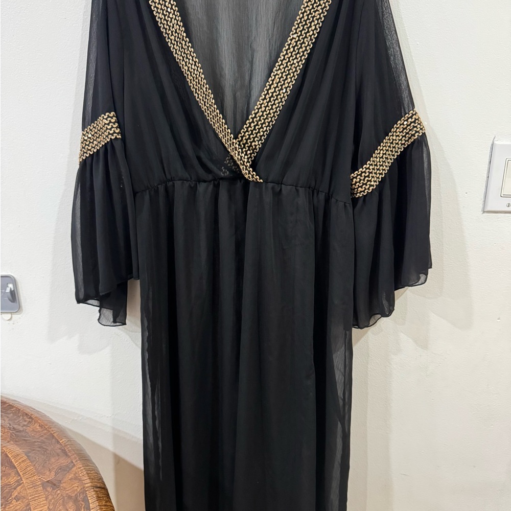 Chic Black and Gold Swim Coverup